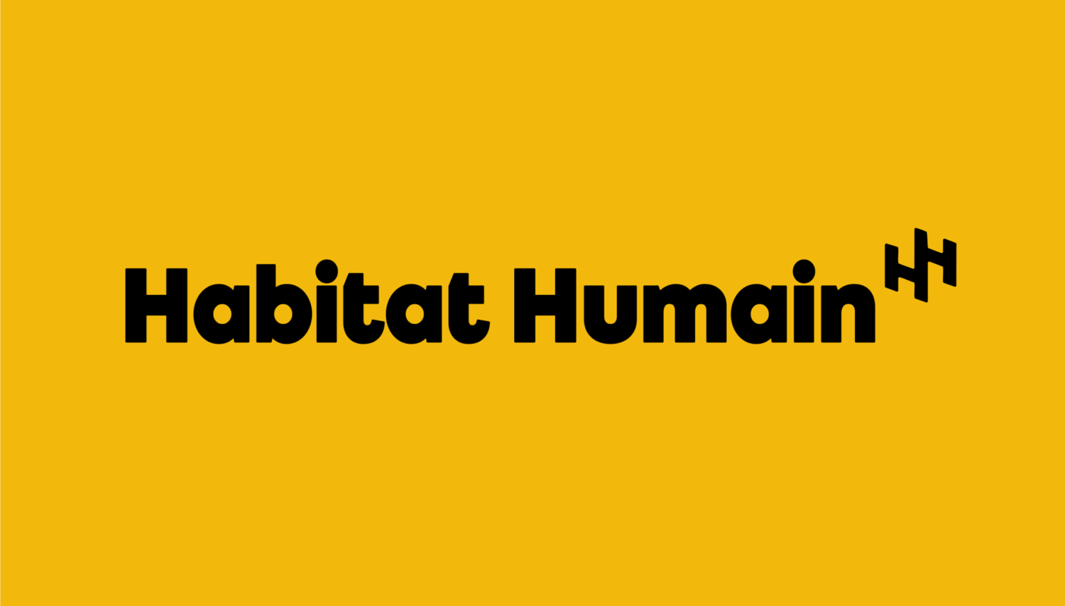 HABITAT HUMAIN sur fond jaune.