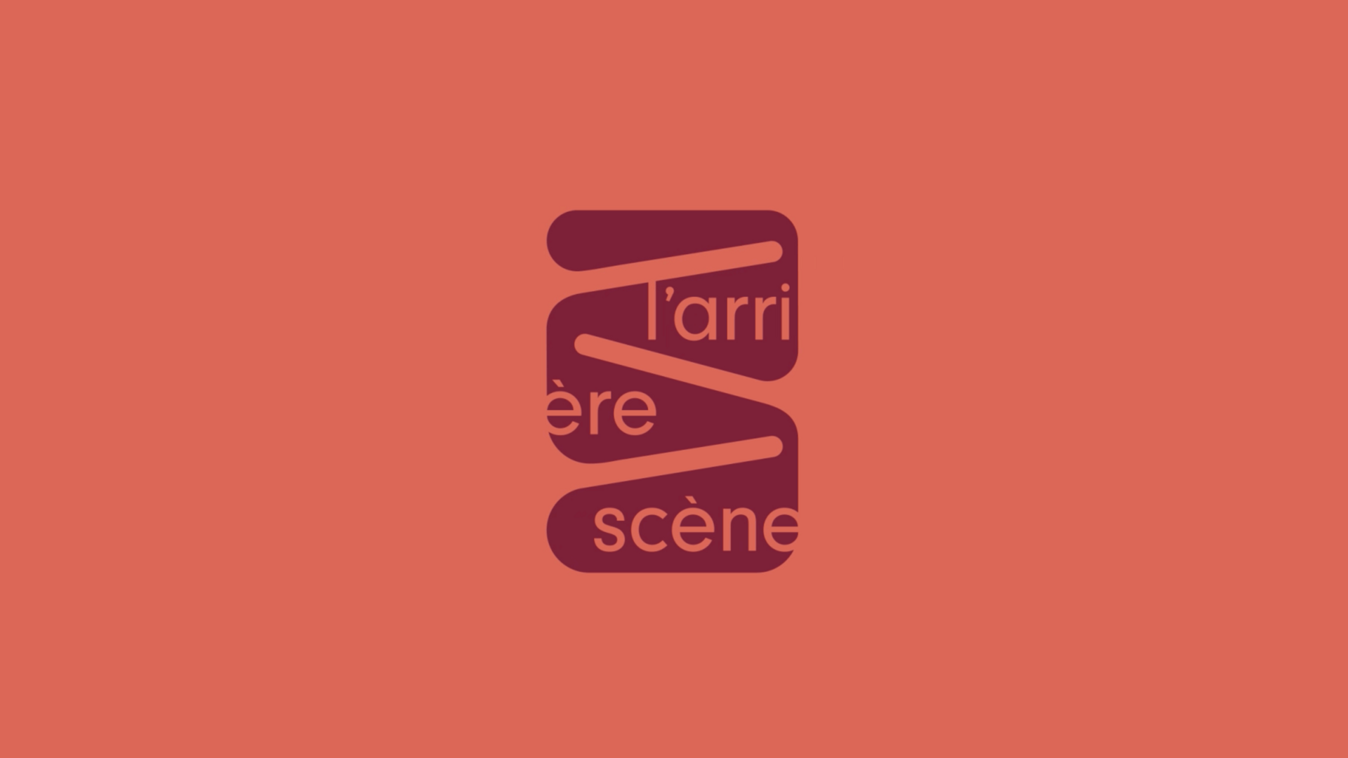 Logo de L'Arrière Scène dans une palette monochrome rose-corail.
